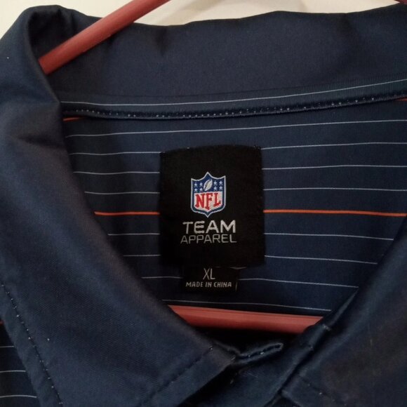 NFL Team Apparel- Denver Broncos Polo Shirt Men’s XL Striped 100% Polyester - Picture 3 of 7